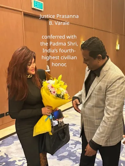 Presenting a bouquet to Justice Prasanna B. Varale of the Supreme Court of India. It is an honor to interact with members of the judiciary who are deeply committed to our constitutional values.