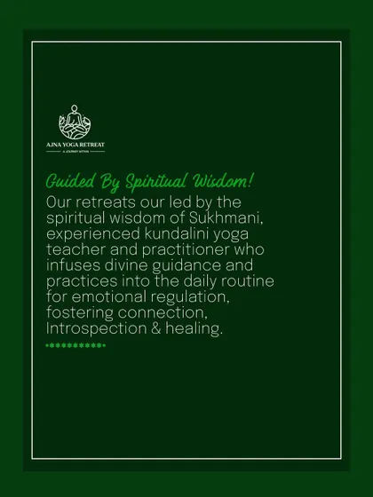 Our retreats are guided by spiritual wisdom. I infuse divine guidance and practices into the daily routine to foster emotional regulation, introspection, and healing.