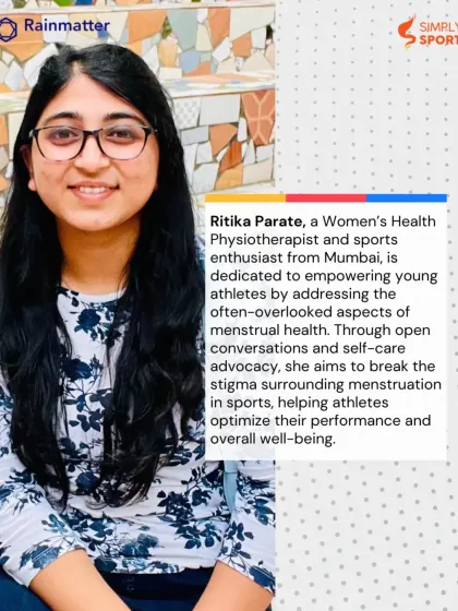 Meet Ritika Parate, one of our Simply Periods Facilitators. A Women's Health Physiotherapist, she is dedicated to breaking the stigma surrounding menstruation in sports through open conversations and self-care advocacy.