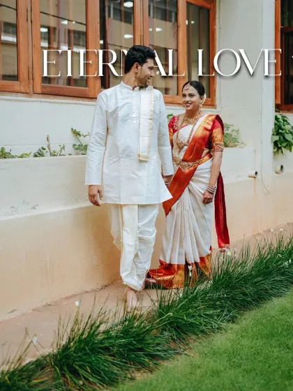 A quiet, candid moment of the couple walking together. The simple composition and natural interaction make for a beautiful, storytelling image.