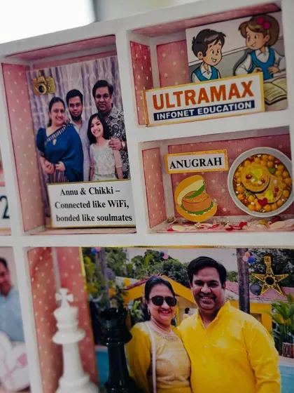The story begins at 'Ultramax' and is seasoned with 'Anugrah's' Ragda Pattice. These miniature details represent the nostalgic beginnings of their relationship.
