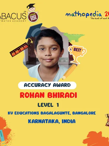Rohan Bhiradi from Bangalore, another winner of the Accuracy Award.