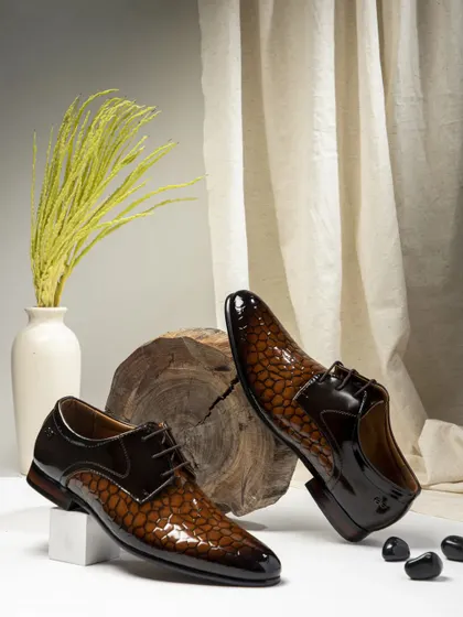 This styled product shot of men's formal shoes highlights my skill in creating sophisticated flat lays for footwear brands. I combine textures like wood and fabric with balanced lighting to emphasize the product's quality and craftsmanship.