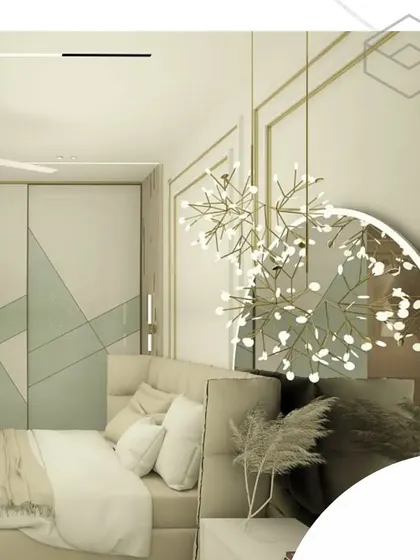 These images showcase various bedroom designs, including design tip videos, different bed types, 3D renders, work-in-progress shots, and finished rooms with custom TV cabinets and wardrobes. They demonstrate the range of styles and solutions I offer.