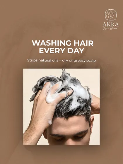 Washing your hair every single day can strip the scalp of its natural oils. This can ironically lead to a dry, irritated scalp or cause your glands to overproduce oil, making your hair greasier.