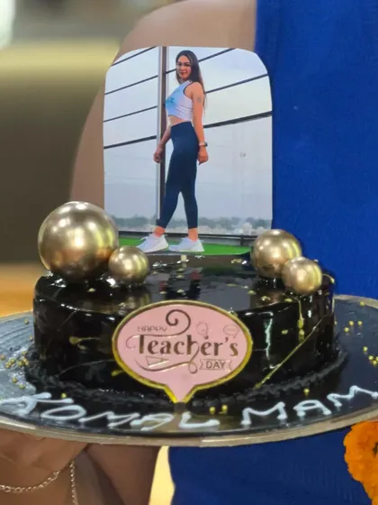 They even put a photo of me on the cake. I was so surprised and happy. My students are the best.