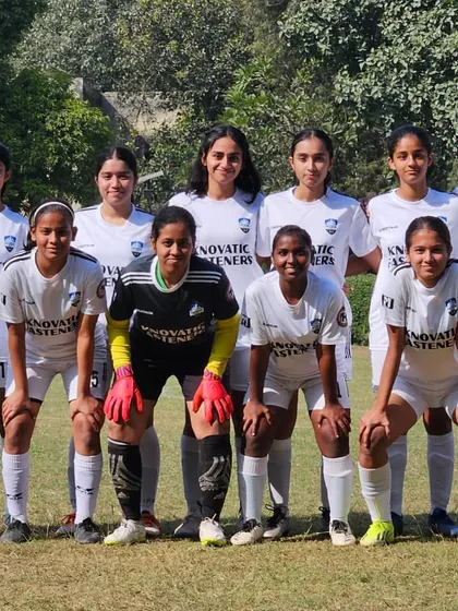 The first-ever starting eleven of our SheWolves team, posing for a historic photo before their debut match in the Women's Championship.