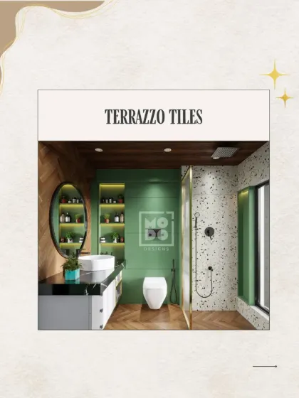Terrazzo tiles are making a major comeback. Their playful yet sophisticated pattern adds texture and character, making them a fantastic choice for a modern and stylish washroom in 2025.