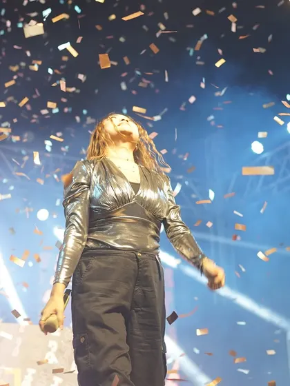 Looking up and soaking in the moment as confetti rains down. These are the nights I'll never forget.