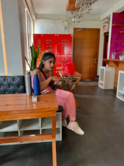 A quiet moment in our lounge area. It's a comfortable space to relax before or after your class.