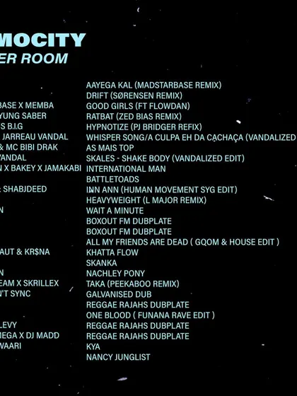 The full tracklist from my Boiler Room set. This gives a deep dive into the kind of exclusive dubplates, remixes, and new music I champion.