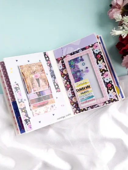 This page features both a waterfall card and a shaker window, packing lots of fun into a small space.