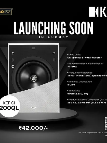 Announcing the upcoming launch of the KEF Ci 200QL. This architectural speaker features KEF's signature Uni-Q driver and is designed for an unmatched in-wall or in-ceiling audio experience.