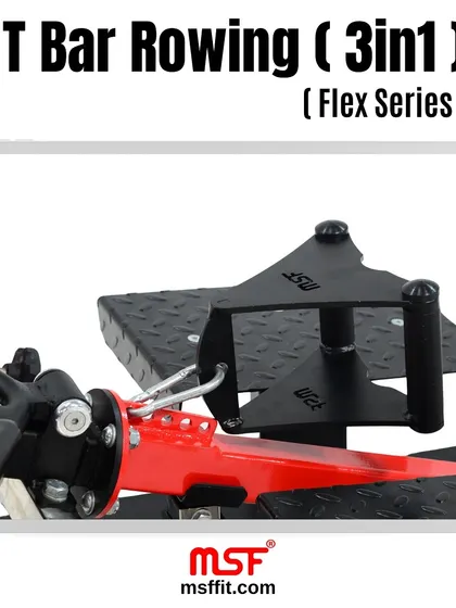 A close-up of the T-Bar attachment on our 3-in-1 Rowing machine from the Flex Series.