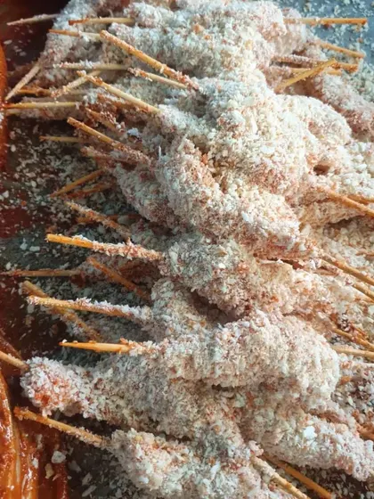Another shot of the breaded chicken lollipops, a favorite among kids and adults at parties.