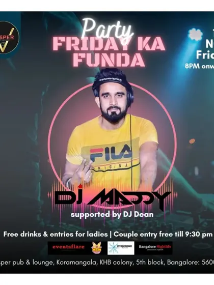 Another 'Friday Ka Funda' poster. These nights are all about kicking off the weekend with a bang.