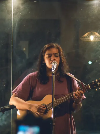 A performer sharing her heart through her music. Our artist sessions are all about creating a space for genuine artistic expression.
