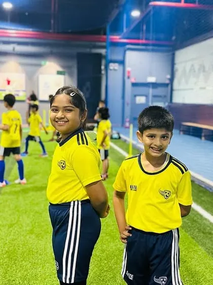 A group of girls and boys ready for their training session. We welcome all children who have a passion for football.