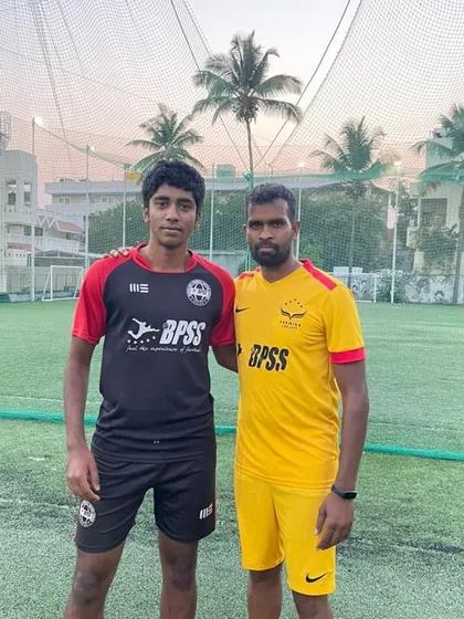 Another shot of Amit Kumar with his coach, highlighting the strong mentorship that fuels our players' careers.