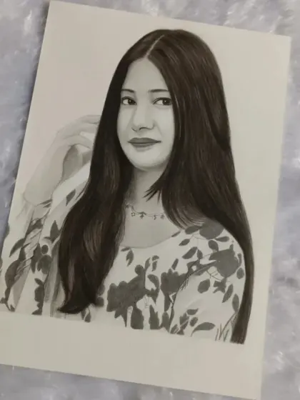 The finished Meerut portrait, shown on a soft, white background.