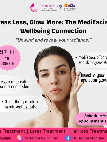 I believe in a holistic approach to beauty, and stress can significantly impact your skin. A Medifacial is not just a skin treatment; it's a moment of relaxation that helps reduce stress and improve your overall wellbeing for an inner and outer glow.