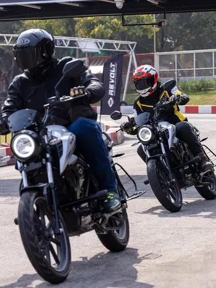 Capturing the experience of the ride at the Revolt Motors launch event. These photos showcase the customer or influencer experience with the new product.