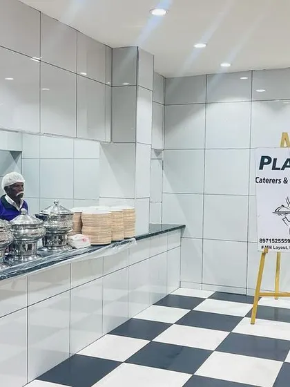Our buffet counter setup at Karnataka College of Pharmacy. We are equipped to handle large student events and fests, with our team serving from behind a clean, modern counter.