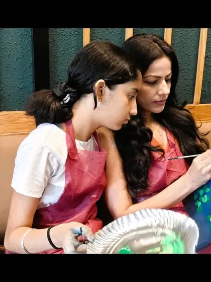 A mother and daughter sharing a creative moment. These are the precious memories that art helps create.