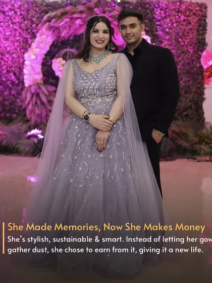 She Made Memories, Now She Makes Money. Instead of letting her gorgeous lavender gown gather dust after her engagement, she chose the smart, sustainable path of earning from it.