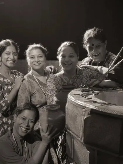 A happy, candid moment with the cast of "Songs of the Millstone" backstage at the Serendipity Arts Festival. The camaraderie among artists is truly special.