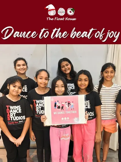 A group of young dancers from Twins Dance Art Studios posing together. We are proud to be the home for local dance troupes and classes.