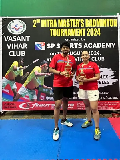 Champions Vishal & Roshni from the Intra Masters Tournament.