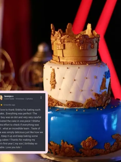 Another shot of the magnificent prince-themed cake. We take great pride in our delivery team, who ensure even the most elaborate cakes arrive perfectly.