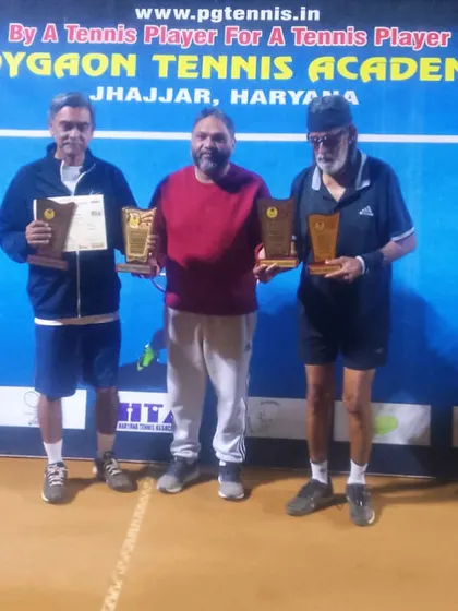 Our senior players celebrating their victories at the Joygaon Tennis Academy. Their commitment to the sport is truly inspiring.