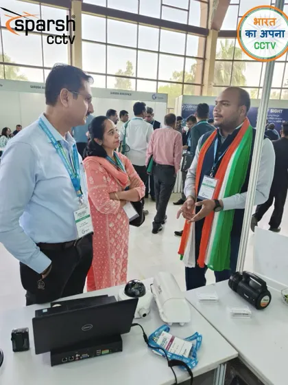 My team member, proudly wearing the tricolor sash, engaging with visitors at the Surveillance & Electro-Optics India 2025 event. My patriotism is a core part of my brand identity.