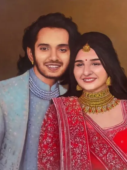 In this commissioned couple portrait, I paid special attention to the intricate details of their traditional wedding attire. The richness of the fabric and the precise rendering of the jewelry were essential to honoring the cultural significance of the moment.