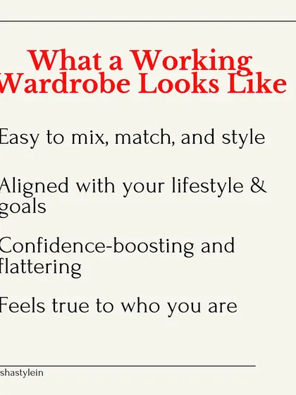 A working wardrobe is easy to mix and match, aligned with your goals, confidence-boosting, and feels true to you. Does yours check these boxes?