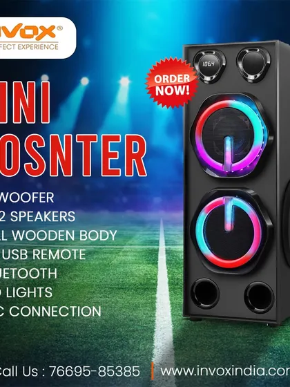 The Mini Monster is perfect for any event, even a sports screening. It features an 8-inch woofer, a full wooden body, and a mic connection for announcements or karaoke.