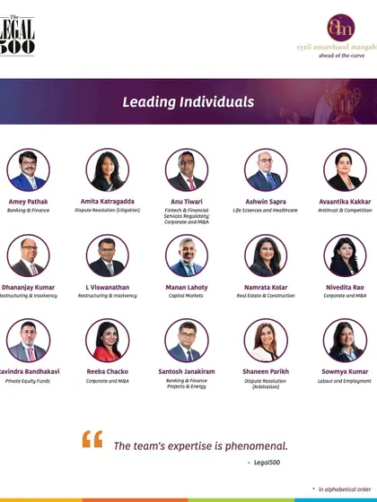 Our 'Leading Individuals' from The Legal 500 2025 Rankings, featuring top practitioners in Dispute Resolution, Restructuring & Insolvency, and Labour & Employment.