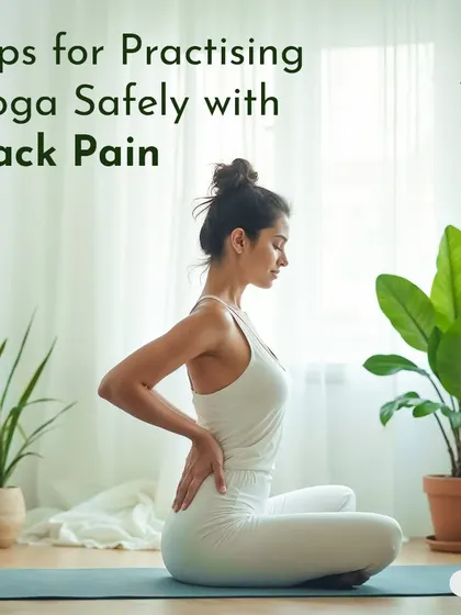 Practicing yoga safely is my top priority, especially if you have back pain. This image serves as a reminder to approach your practice mindfully.