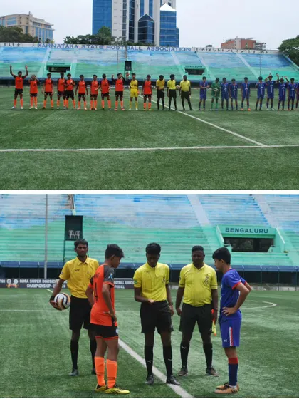 The pre-match lineup and coin toss for our U-17 team. I teach my players the importance of sportsmanship and respect for opponents and officials from the very beginning.