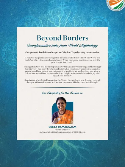 Another version of the "Beyond Borders" flyer. It was a delight to journey through the ages with the audience, retelling timeless tales and ancient myths in my own style.