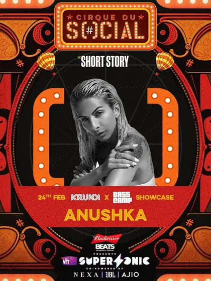The flyer for a Krunk x Bass Camp showcase at VH1 Supersonic, one of India's biggest music festivals.