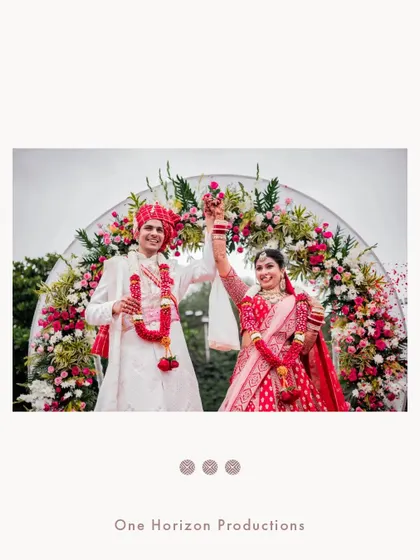 A triumphant moment after the ceremony. This is the energy we carry onto the dance floor for the reception and sangeet celebrations.