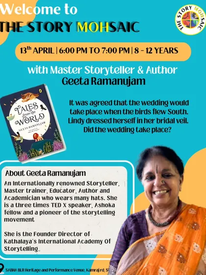 We were thrilled to have master storyteller and author Geeta Ramanujam grace our "Story MOHSAIC" event. She shared a special session from her book "Tales from the World."