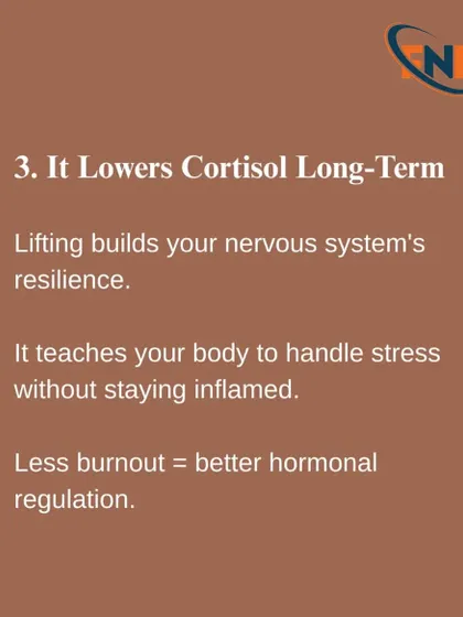 Feeling stressed or burnt out? Lifting weights builds your nervous system's resilience, teaching your body to handle stress better and lowering cortisol levels in the long term.