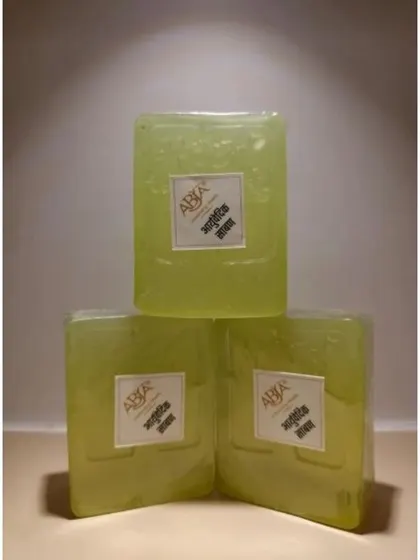 A stack of my handmade Ayurvedic Bath Soaps, which provide a gentle, non-drying cleanse suitable for daily use.