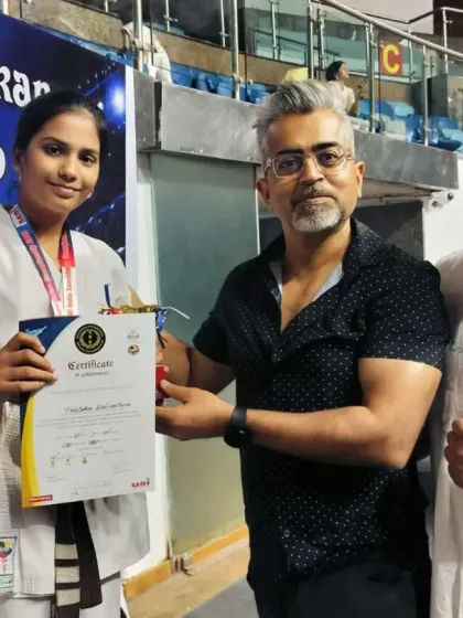 Another one of our karate champions being recognized for her outstanding performance. We believe in celebrating every achievement, as it builds the confidence needed to succeed both in and out of the dojo.