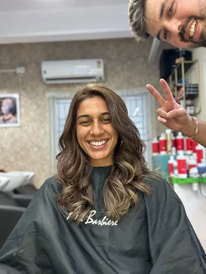 Me and my happy client after her beautiful transformation.