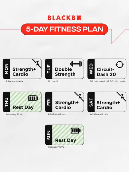 For those who need more recovery, our 5-day fitness plan provides a structured yet flexible approach to your week.